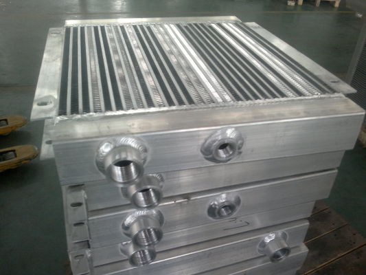 Aluminium brazed Plat Dan Fin Heat Exchanger, kompresor sekrup udara dingin minyak