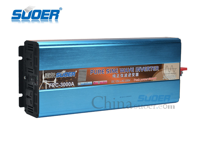 Suoer บริสุทธิ์คลื่นไซน์อินเวอร์เตอร์ 12V บริสุทธิ์อำนาจไซน์อินเวอร์เตอร์ 3000W เหมาะสำหรับสภาพอากาศ